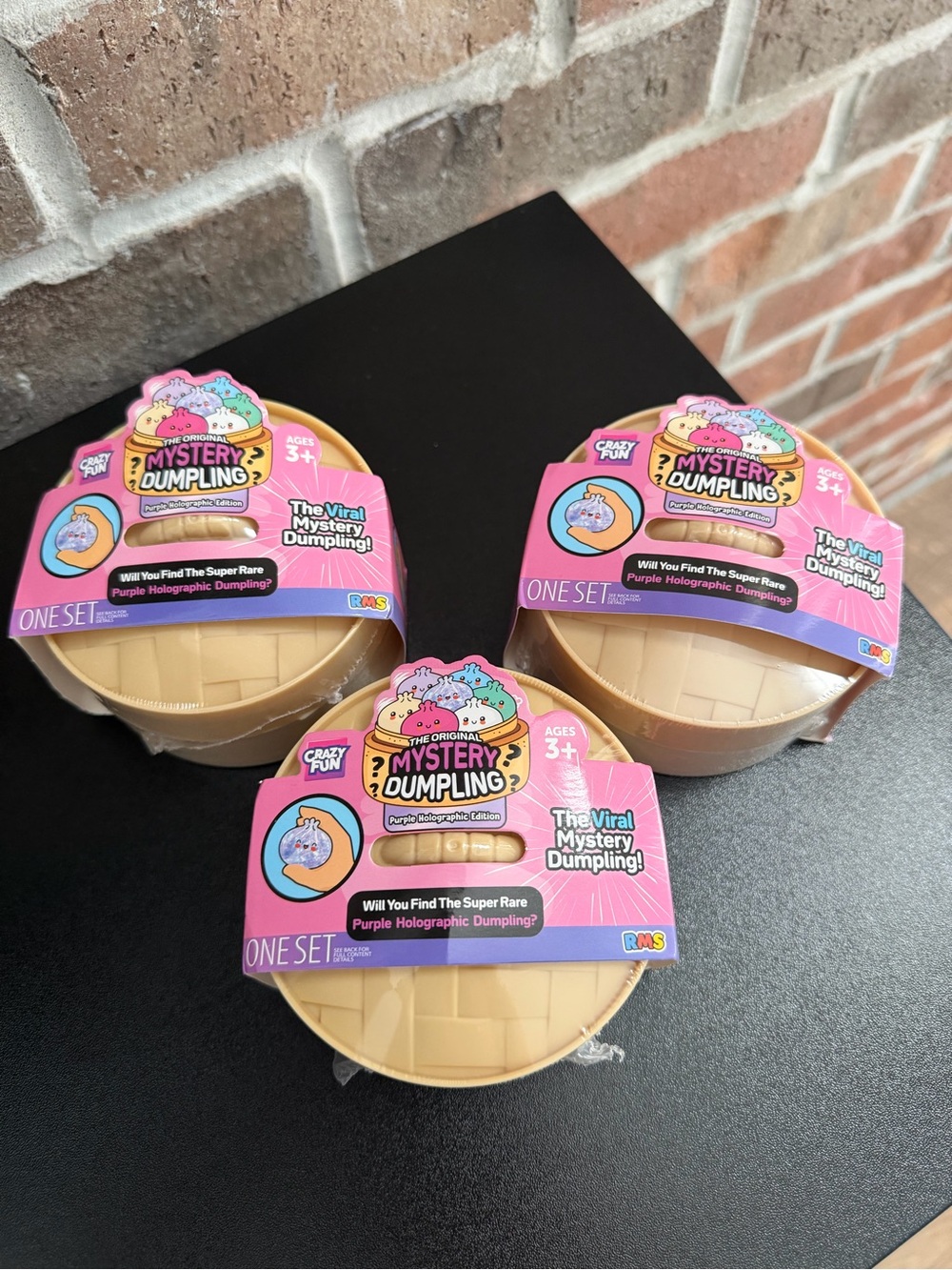 RMS Purple Holographic Mystery Dumpling Surprise Toy Set - Set of 3